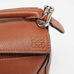 Loewe Brown Leather Mini Puzzle Shoulder Bag