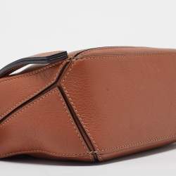 Loewe Brown Leather Mini Puzzle Shoulder Bag