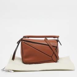 Loewe Brown Leather Mini Puzzle Shoulder Bag