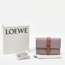 Loewe Purple/Brown Leather Trifold Wallet