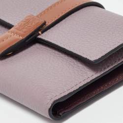 Loewe Purple/Brown Leather Trifold Wallet