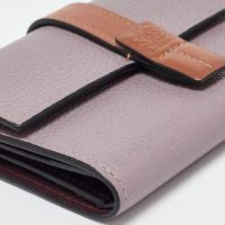 Loewe Purple/Brown Leather Trifold Wallet