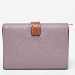 Loewe Purple/Brown Leather Trifold Wallet