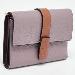 Loewe Purple/Brown Leather Trifold Wallet