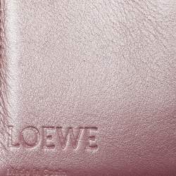 Loewe Purple/Brown Leather Trifold Wallet