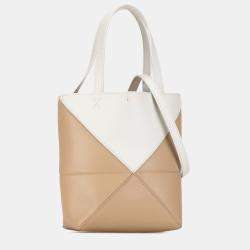 Loewe Bicolor Leather Mini Puzzle Fold Tote Bag