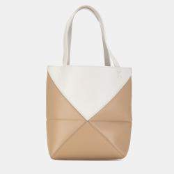 Loewe Bicolor Leather Mini Puzzle Fold Tote Bag