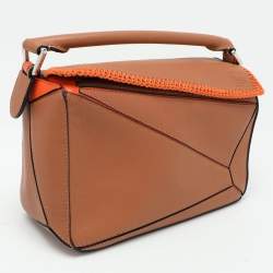 Loewe Brown Leather Small Puzzle Top Handle Bag