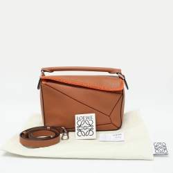 Loewe Brown Leather Small Puzzle Top Handle Bag