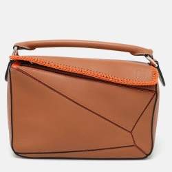 Loewe Brown Leather Small Puzzle Top Handle Bag