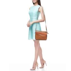 Loewe Brown Leather Small Puzzle Top Handle Bag