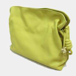 Loewe Yellow Leather Calfskin Monochrome Flamenco Knot Shoulder Bags