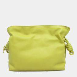 Loewe Yellow Leather Calfskin Monochrome Flamenco Knot Shoulder Bags