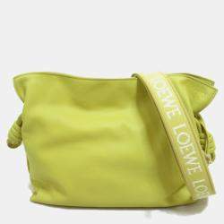 Loewe Yellow Leather Calfskin Monochrome Flamenco Knot Shoulder Bags