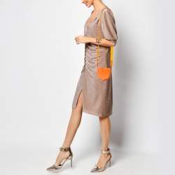 Loewe Orange Neon Leather Heel Flap Crossbody Bag