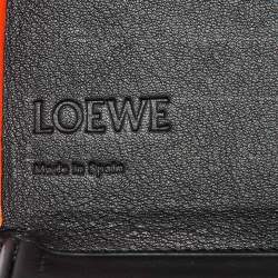 Loewe Orange Neon Leather Heel Flap Crossbody Bag