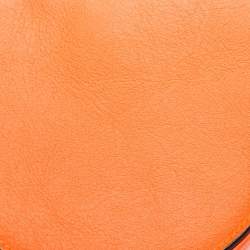 Loewe Orange Neon Leather Heel Flap Crossbody Bag