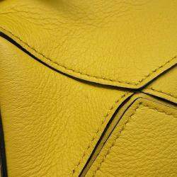 Loewe Yellow Leather Nano Puzzle Shoulder Bag