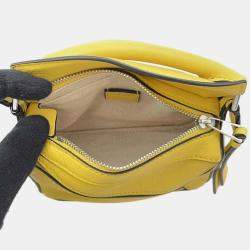 Loewe Yellow Leather Nano Puzzle Shoulder Bag