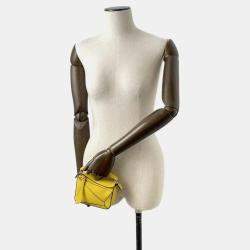 Loewe Yellow Leather Nano Puzzle Shoulder Bag