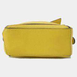 Loewe Yellow Leather Nano Puzzle Shoulder Bag