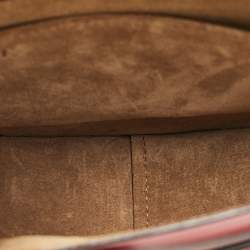 Pre Owned Loewe Red Leather Metal Gate Shoulder Bag