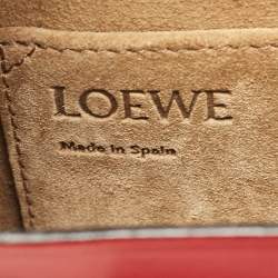 Pre Owned Loewe Red Leather Metal Gate Shoulder Bag