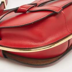 Pre Owned Loewe Red Leather Metal Gate Shoulder Bag