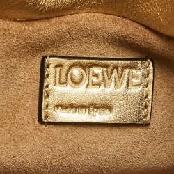 Loewe Gold Leather Mini Flamenco Chain Clutch