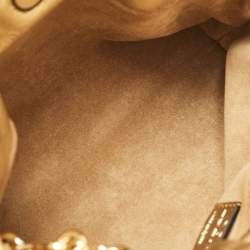 Loewe Gold Leather Mini Flamenco Chain Clutch