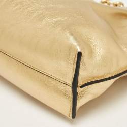 Loewe Gold Leather Mini Flamenco Chain Clutch