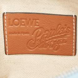 Pre Owned Loewe x Paula Ibiza Blue/Multicolor Water Lily Print Canvas Pouch