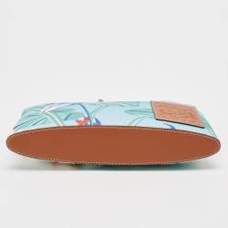 Pre Owned Loewe x Paula Ibiza Blue/Multicolor Water Lily Print Canvas Pouch