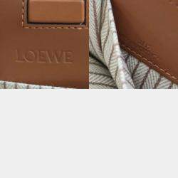 Pre Owned Loewe Brown/Navy Blue Canvas and Leather Cushion Tote Bag