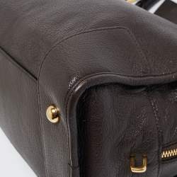 Loewe Dark Brown Leather Medium Amazona Satchel