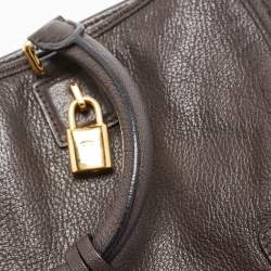 Loewe Dark Brown Leather Medium Amazona Satchel