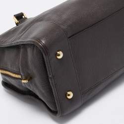 Loewe Dark Brown Leather Medium Amazona Satchel