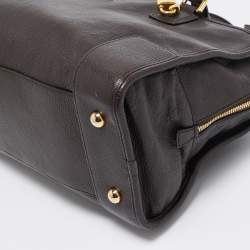 Loewe Dark Brown Leather Medium Amazona Satchel