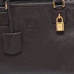 Loewe Dark Brown Leather Medium Amazona Satchel
