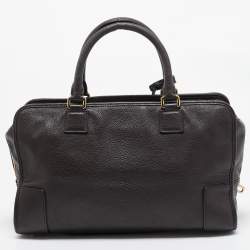 Loewe Dark Brown Leather Medium Amazona Satchel