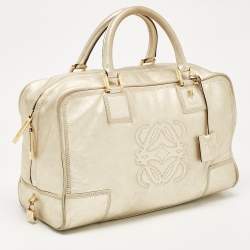 Loewe Gold Leather Amazona 36 Satchel