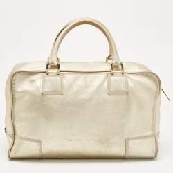 Loewe Gold Leather Amazona 36 Satchel