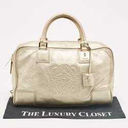 Loewe Gold Leather Amazona 36 Satchel