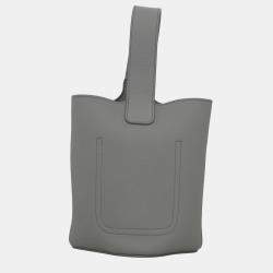 Loewe Grey Mini Pebble Leather Bucket Crossbody Bag