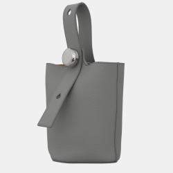 Loewe Grey Mini Pebble Leather Bucket Crossbody Bag