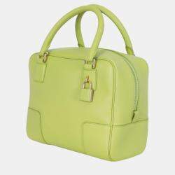 Loewe Green Leather  Amazona Square 19 Bag