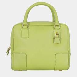 Loewe Green Leather  Amazona Square 19 Bag