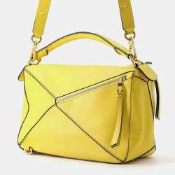 Loewe Yellow Leather Puzzle Shoulder Bag Size Medium