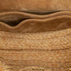 Pre Owned Loewe Beige/Blue Mini Raffia Gate Crossbody