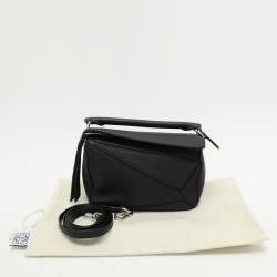 Loewe Black Leather Mini Puzzle Shoulder Bag